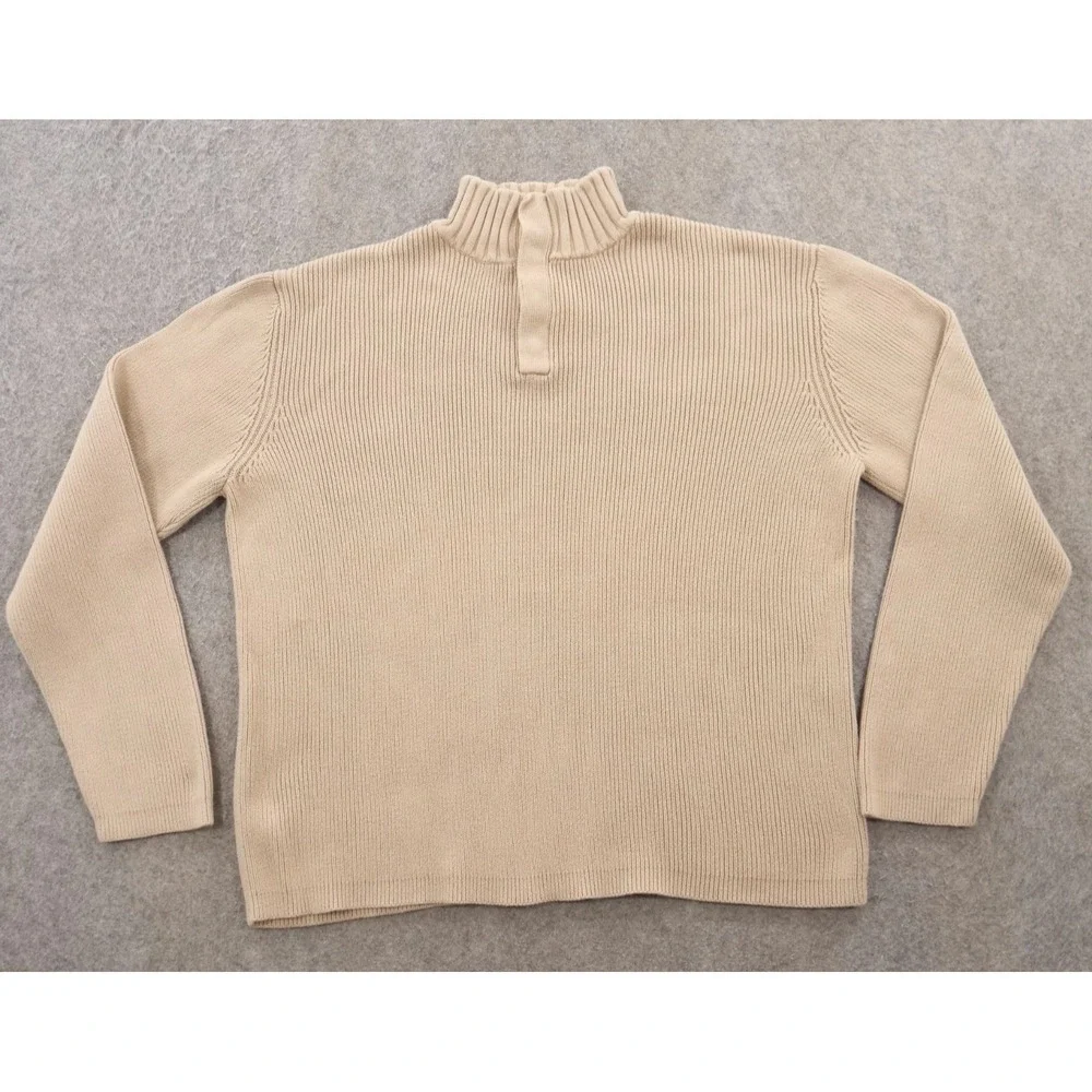 Banana Republic Sweater Mens Extra Large Beige Mock Neck Knit Pullover
